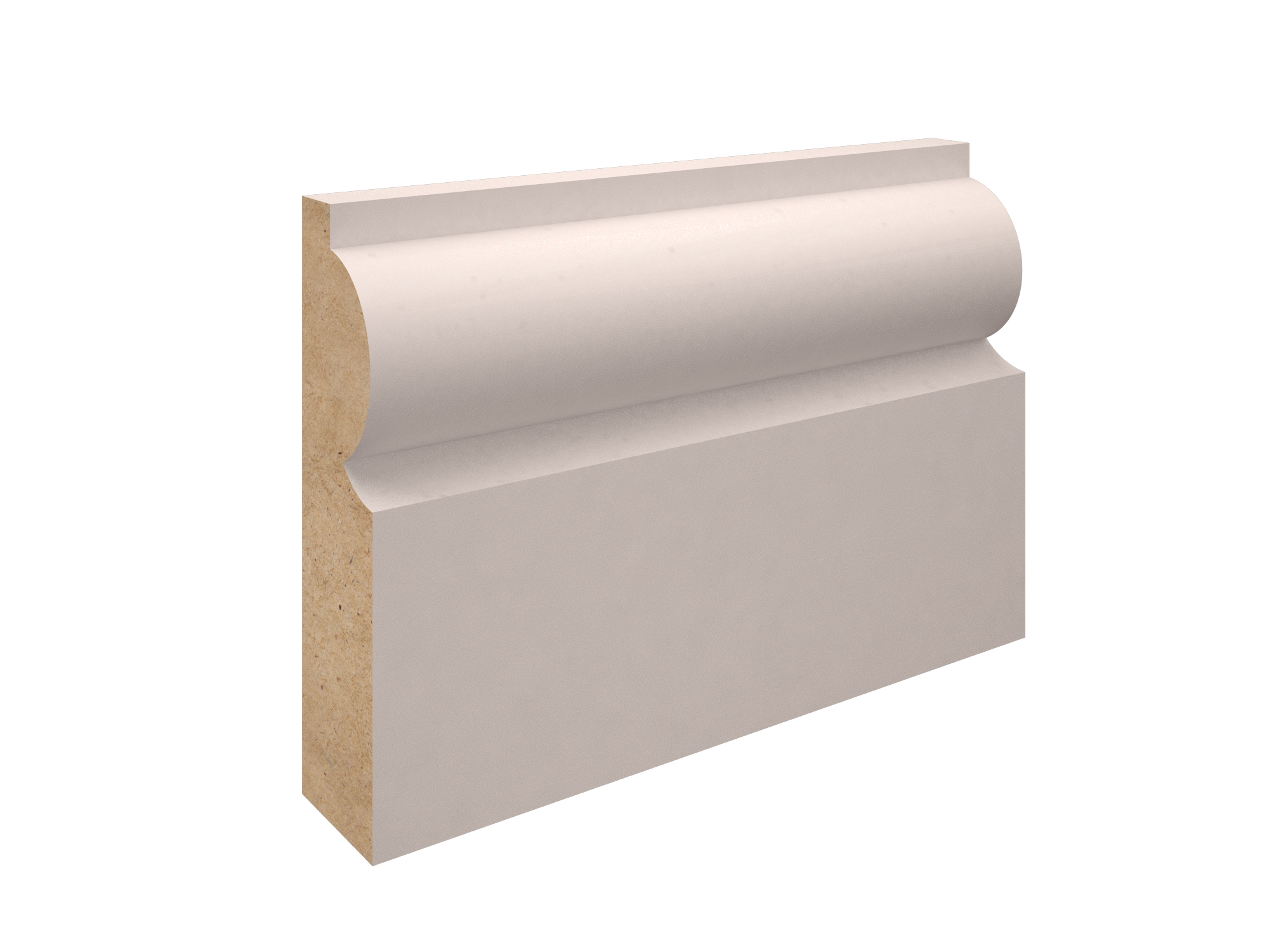 18 x 169mm Moisture Resistant MDF Torus Skirting Primed 4.4m